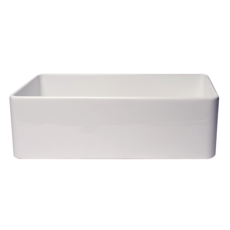 White Fireclay 36" Farmhouse Drop-in Kitchen Sink