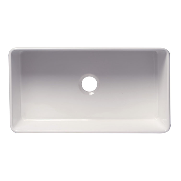 White Fireclay 36" Farmhouse Drop-in Kitchen Sink