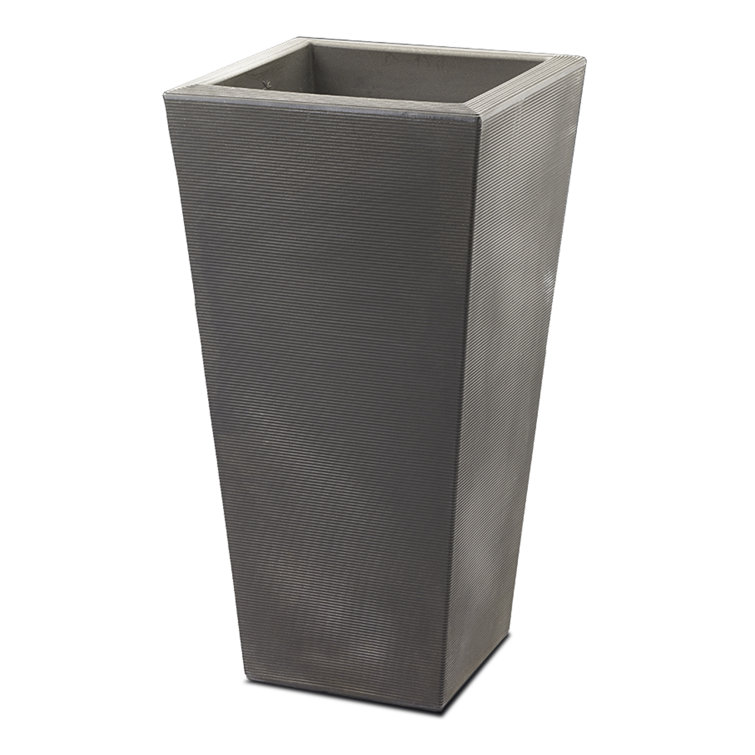 Tall Bronze Textured Resin Indoor Outdoor Planter Pot