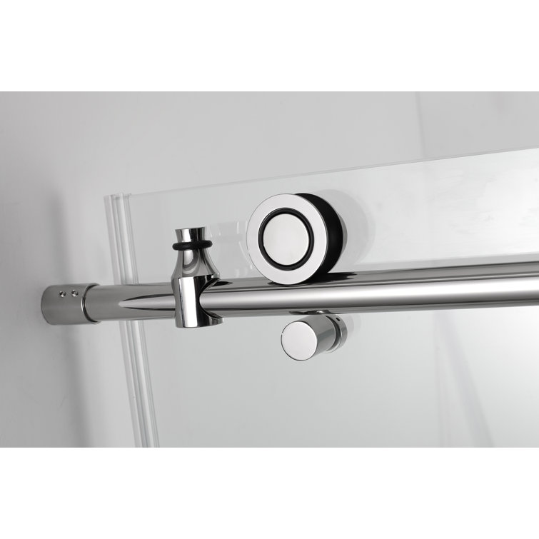Coraline XL Frameless Chrome Sliding Shower Enclosure with Clear Glass
