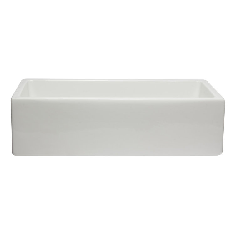 36'' White Fireclay Single Bowl Farmhouse Sink