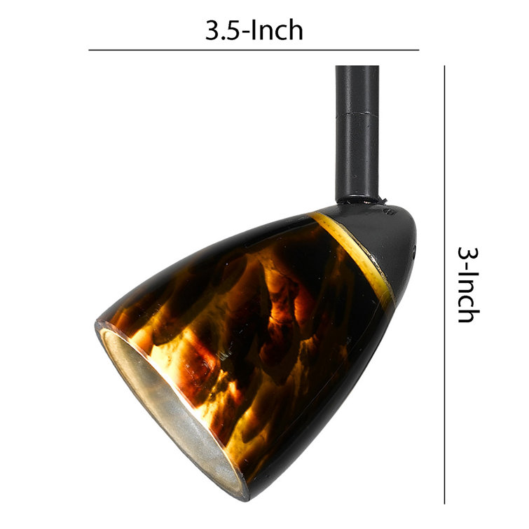 Hand Blown Glass Shade Track Light Head in Gold and Bronze