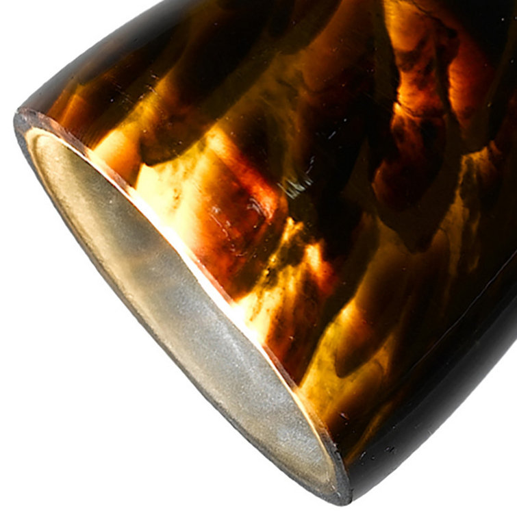 Hand Blown Glass Shade Track Light Head in Gold and Bronze