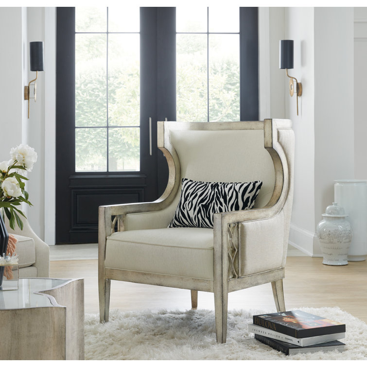 Sanctuary Debutant Wingback Chair in Black with Zebre Pillow