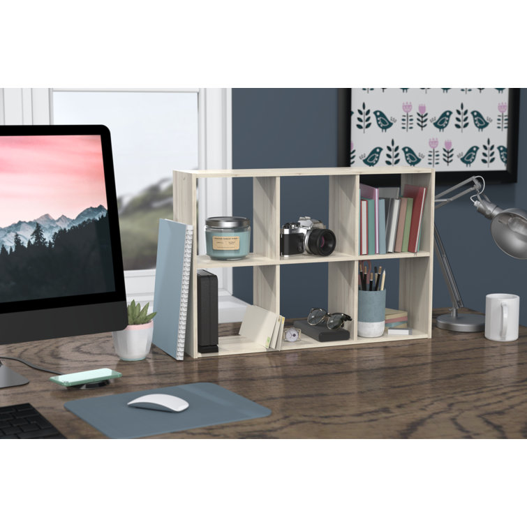 Bleached Walnut 6-Cube Mini Desktop Organizer