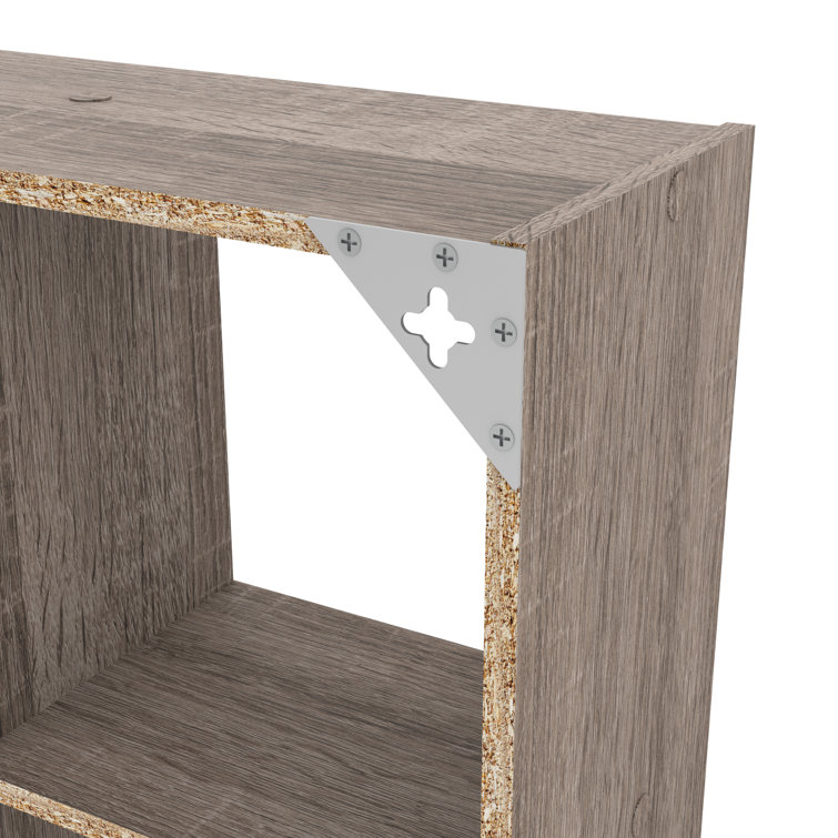 Weathered Gray Wood 6-Cube Floating Wall Organizer