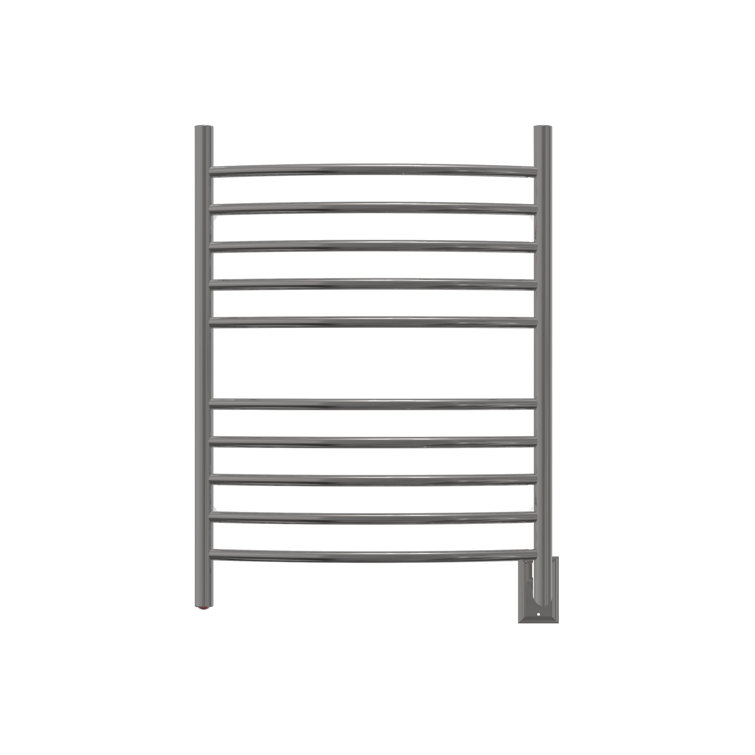 Polished Stainless Steel Curved 10-Bar Wall Mounted Towel Warmer