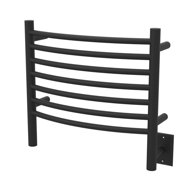 Matte Black Curved Wall Mounted Electric Towel Warmer