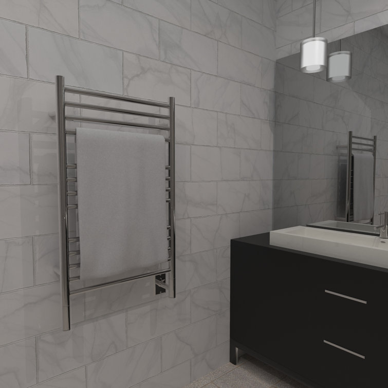 Polished Nickel Stainless Steel Wall Mounted Electric Towel Warmer
