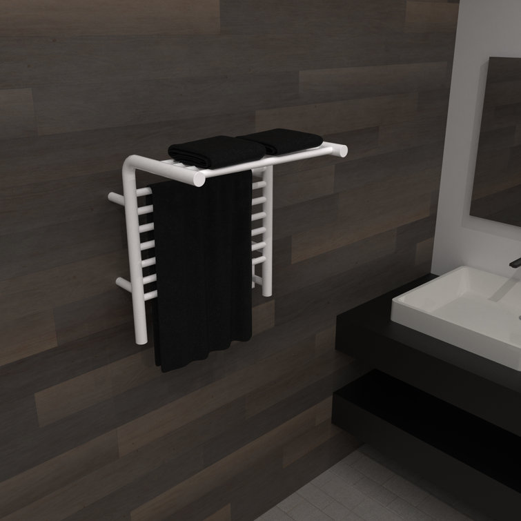 White Stainless Steel Wall Mounted Heated Towel Shelf