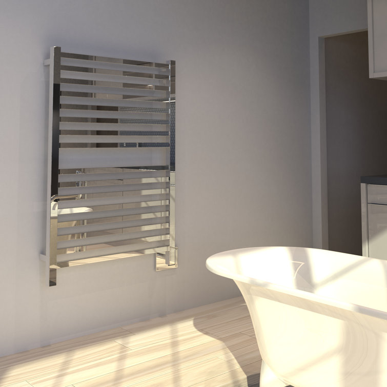 Polished Nickel Modern Wall Mount Electric Towel Warmer