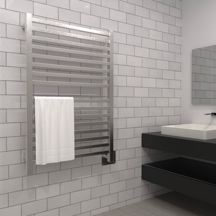 Polished Nickel Modern Wall-Mounted Electric Towel Warmer