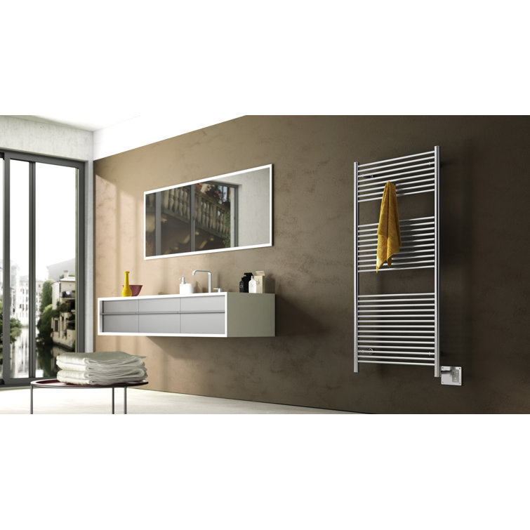 Polished Nickel Large Wall Mounted Electric Towel Warmer