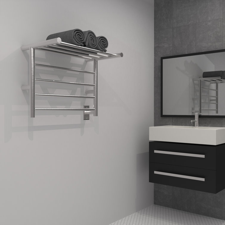 Polished Nickel Wall Mounted Stainless Steel Towel Warmer Shelf