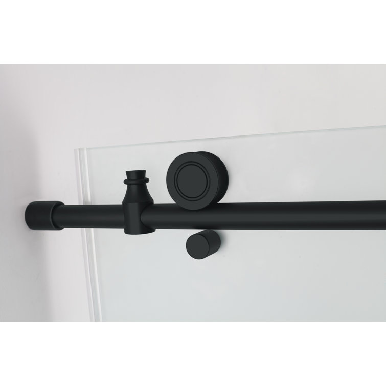 Coraline XL 52" Black Frameless Sliding Shower Door