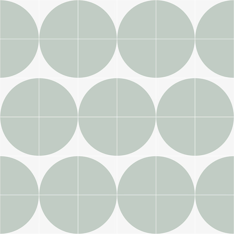 Tarin 8" x 8" Green Matte Porcelain Encaustic Tile