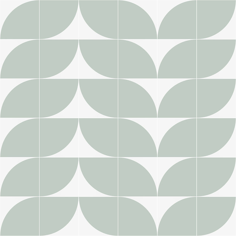 Tarin 8" x 8" Green Matte Porcelain Encaustic Tile