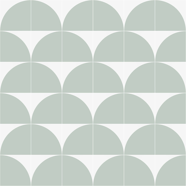 Tarin 8" x 8" Green Matte Porcelain Encaustic Tile