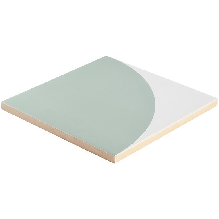 Tarin 8" x 8" Green Matte Porcelain Encaustic Tile