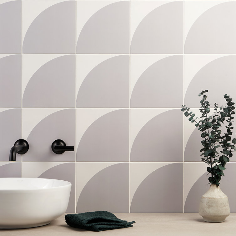 Tarin 8" x 8" Gray Matte Porcelain Wall and Floor Tile