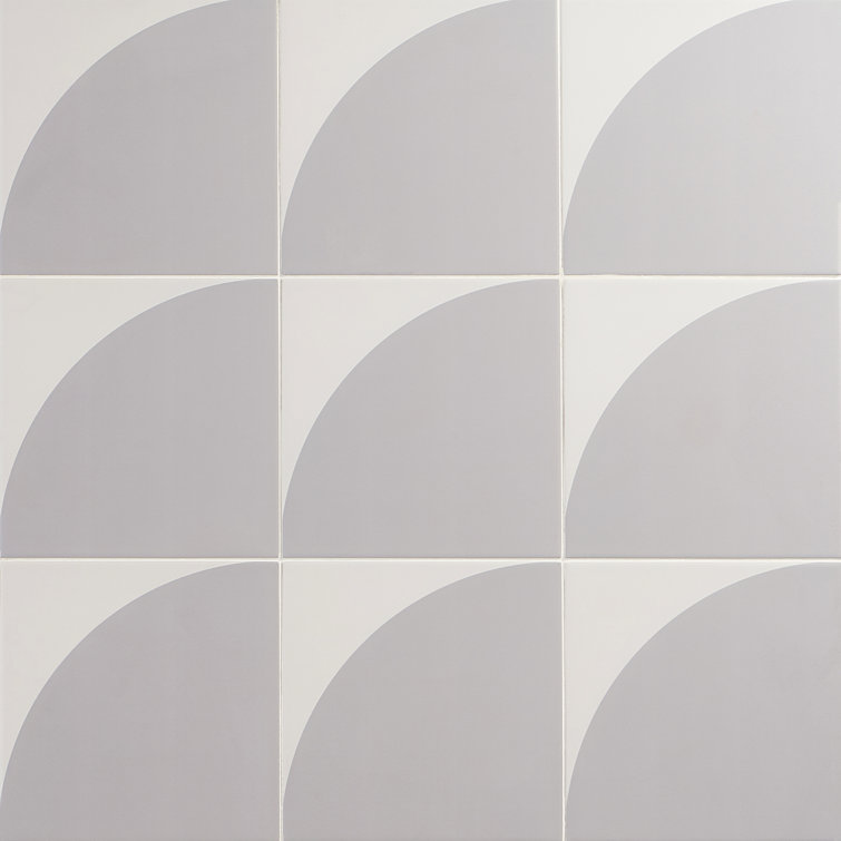 Tarin 8" x 8" Gray Matte Porcelain Wall and Floor Tile