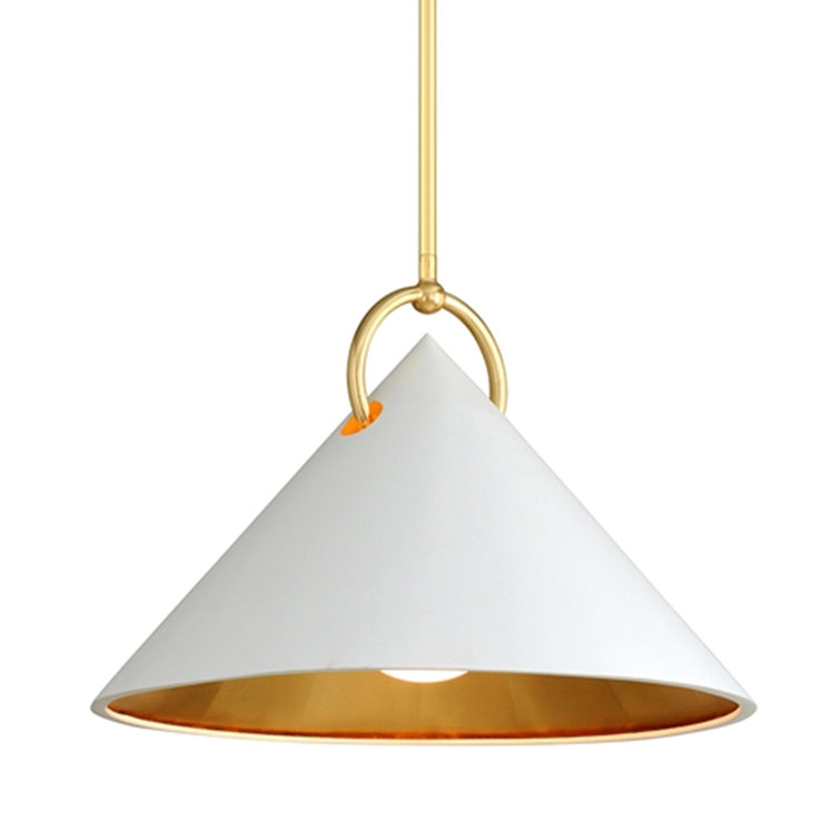 Charm 23" Gold Leaf and White Contemporary Pendant Light
