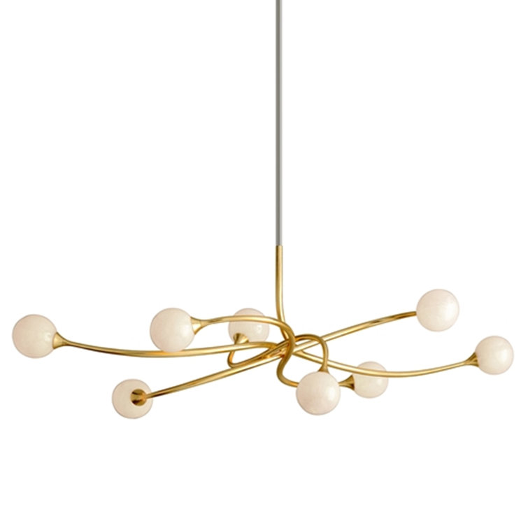 Signature Gold Leaf 60.5" LED Linear Pendant Light