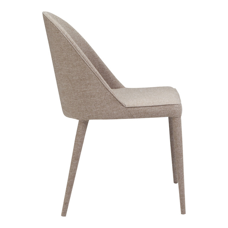 Light Grey Upholstered Iron Dining Chair Set with Foam Cushion