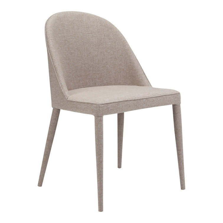 Light Grey Upholstered Iron Dining Chair Set with Foam Cushion