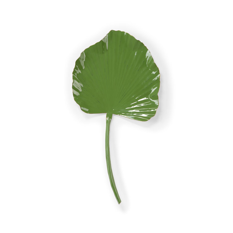 Green Enamel Tropical Palm Leaf Metal Wall Decor