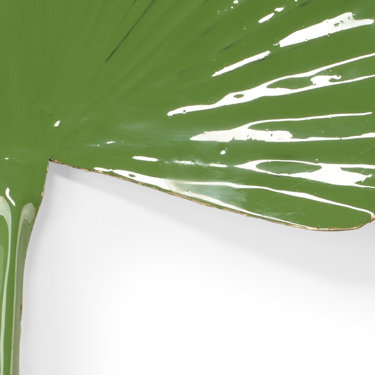Green Enamel Tropical Palm Leaf Metal Wall Decor