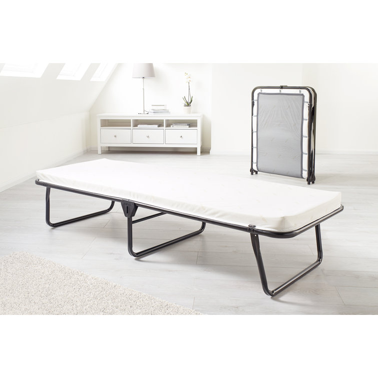 Jay-Be Single Black Steel Folding Bed with White Mattress