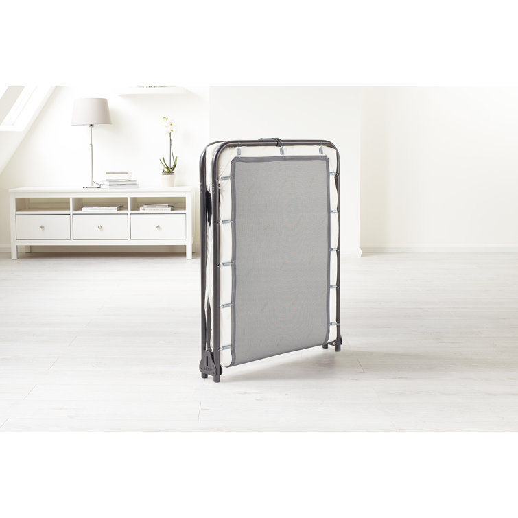 Jay-Be Single Black Steel Folding Bed with White Mattress