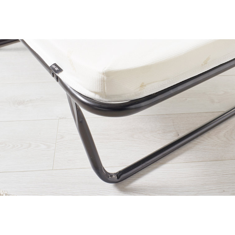 Jay-Be Single Black Steel Folding Bed with White Mattress