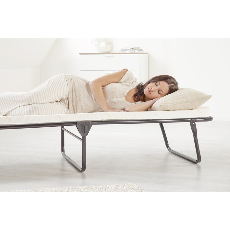 Jay-Be Single Black Steel Folding Bed with White Mattress