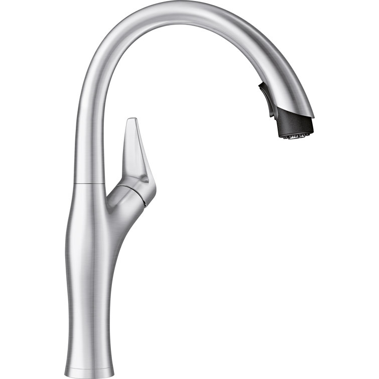 Stainless Steel Pull-Down Kitchen Faucet with Dual Spray