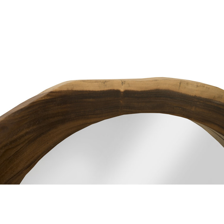 Asymmetrical Organic Brown Wood 41" Accent Mirror