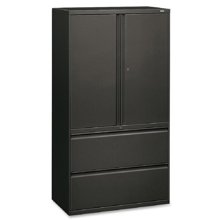 Charcoal 38'' Lockable Lateral Legal File Cabinet with 2 Drawers