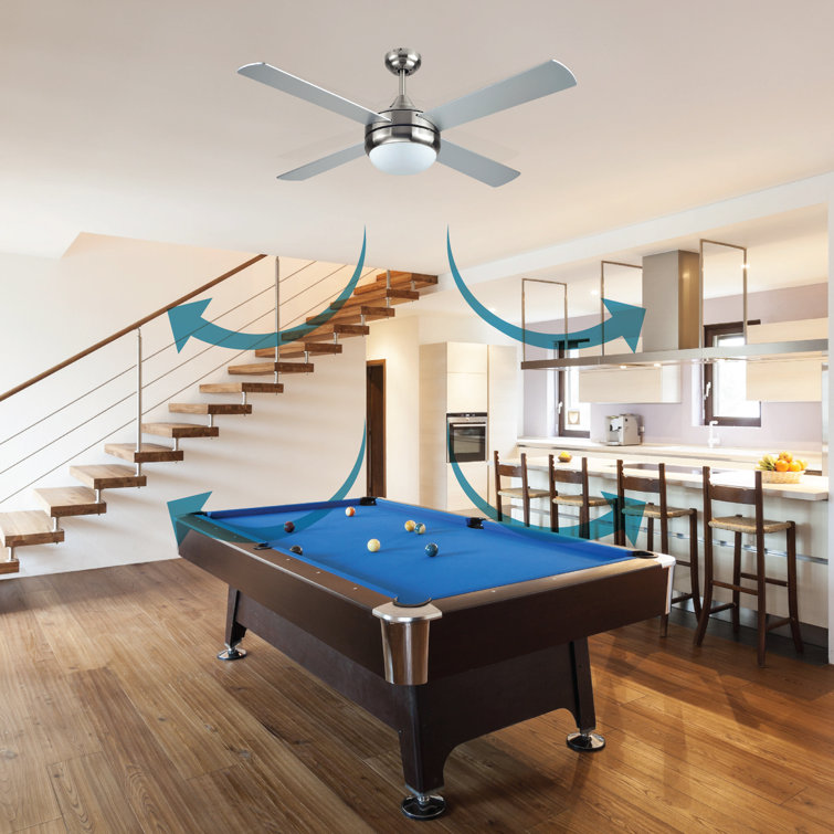 52-Inch Brushed Nickel Ceiling Fan with Mahogany Blades and Remote