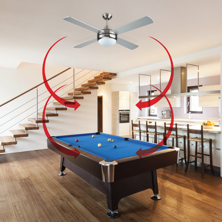52-Inch Brushed Nickel Ceiling Fan with Mahogany Blades and Remote