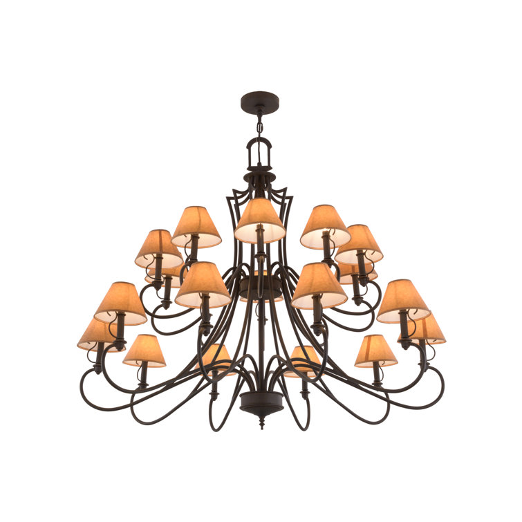 Jupiter 20-Light Black Fabric Traditional Chandelier