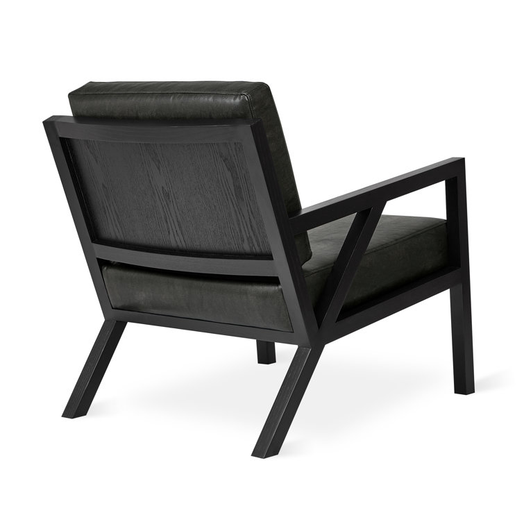 Truss Mid-Century Vegan Appleskin Leather Chair in Licorice/Ash Black
