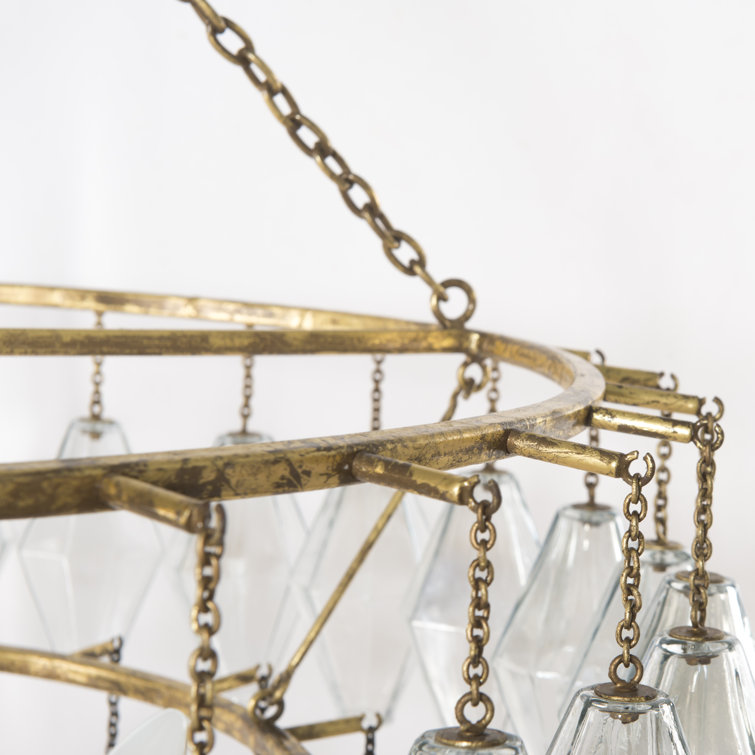 Adeline Gold Leaf and Glass 10-Light Chandelier