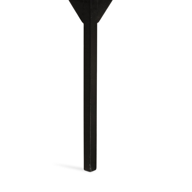 Black Metal and Glass Square End Table with Storage