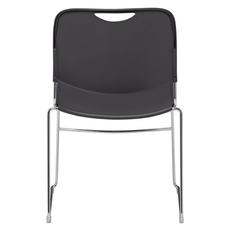 Gunmetal Gray Armless Metal Stacking Chair