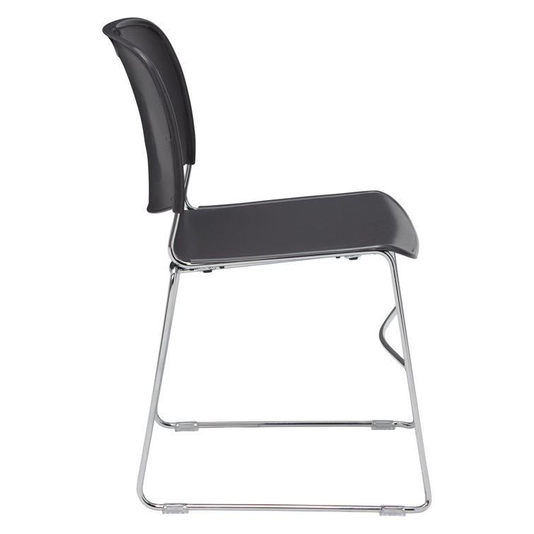 Gunmetal Gray Armless Metal Stacking Chair