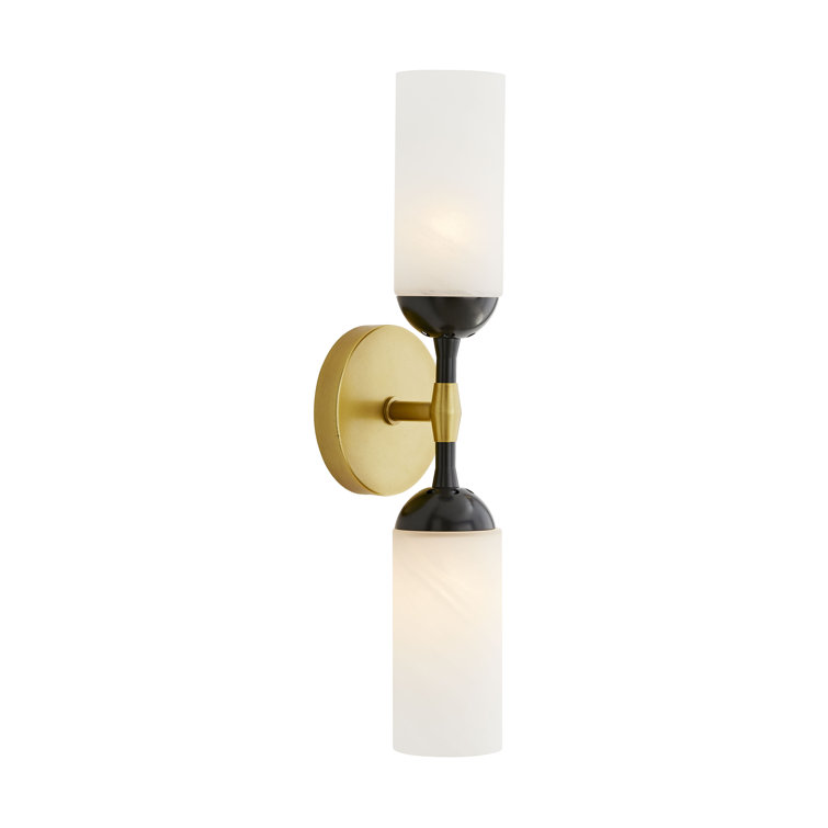 Emmett Antique Brass and Bronze Swirl Glass 2-Light Sconce
