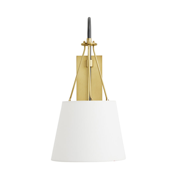 Franklin Black and Brass Swing Arm Sconce
