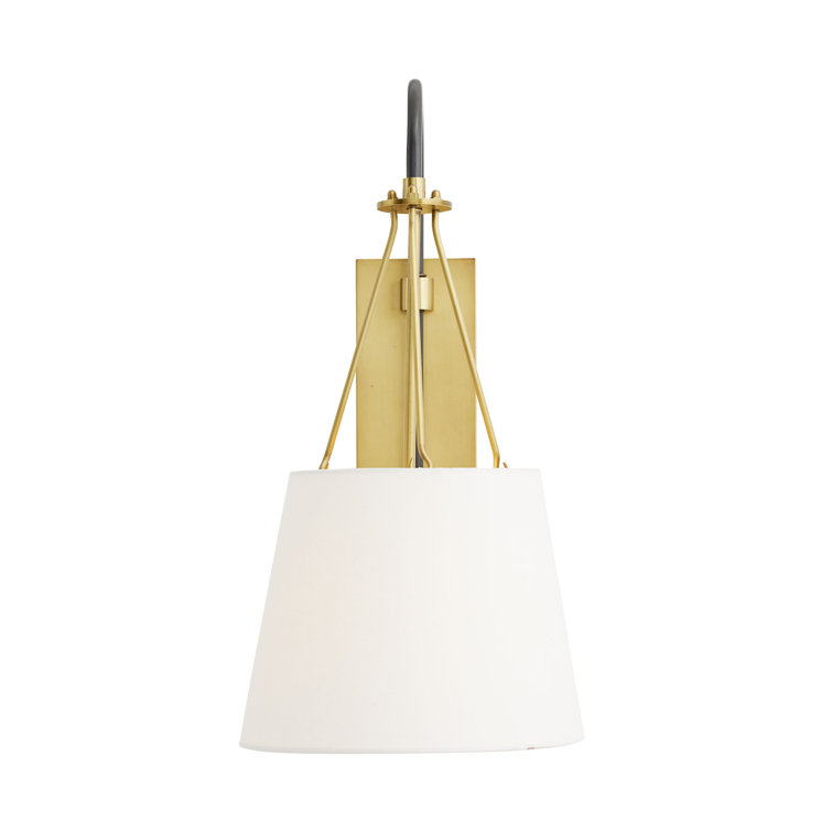 Franklin Black and Brass Swing Arm Sconce