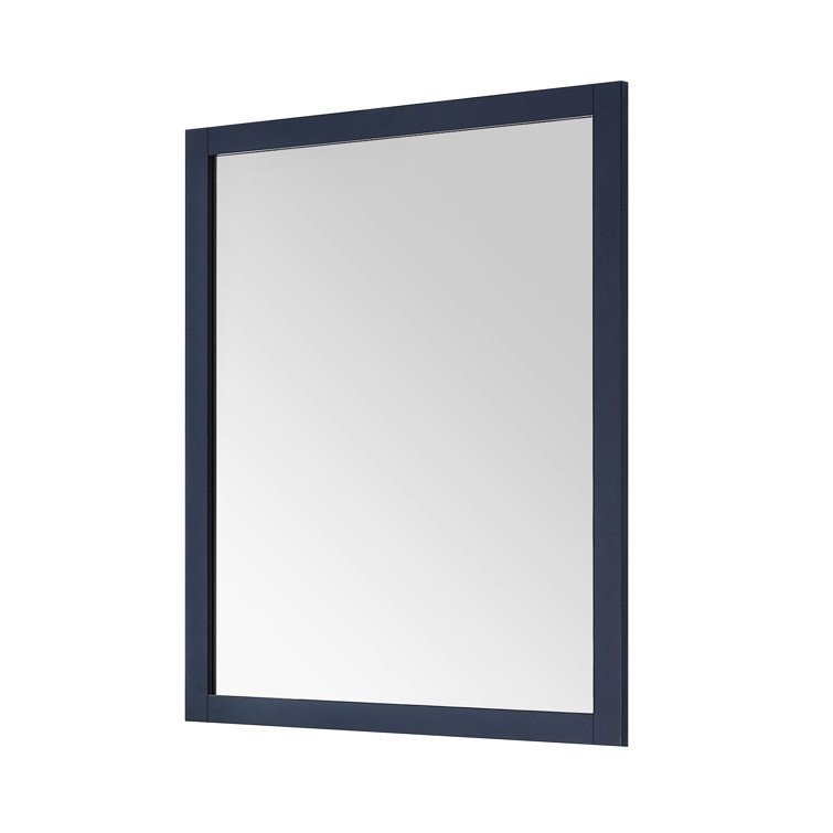 Midnight Blue Rectangular Wood Wall Mirror